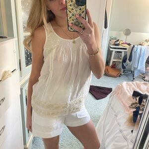 Calypso St. Barth Cream Sleeveless Tank Top